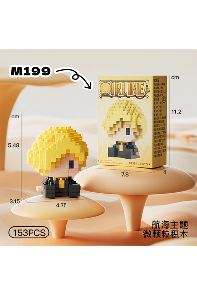 BANDAI M199 ONE PIECE Sun God Nika Luffy Micro Building Block Chopper Ace Bug...