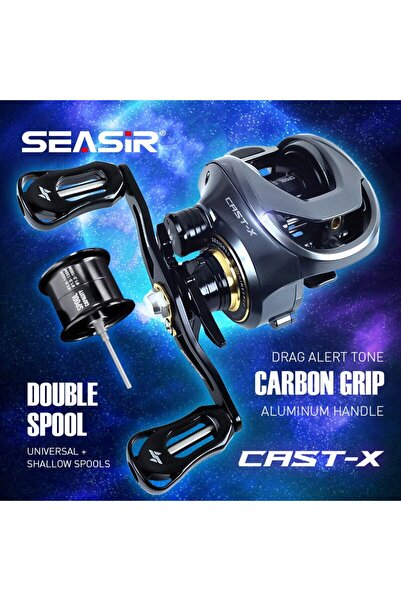 Choice 7 axis Left hand SEASIR Cast-X Baitcasting Reel 7.3:1 HS Gear Ratio Al...
