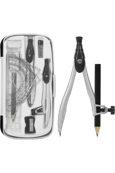 SYOSI 10 Pcs Premium Geometry Drawing Tool Set, Precision Metal Compass Protr...