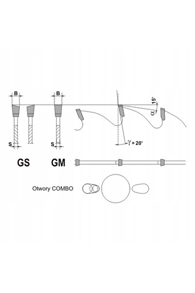 Globus Pânză de ferăstrău HM 350x30x3,6/2,5/18z GM COMBO pentru tăiere longit...