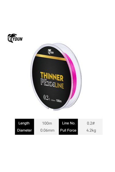 Choice Pink 0.2 100m Leydun Micro THINNER Fishing Lines 100m 150m 4 Strands B...