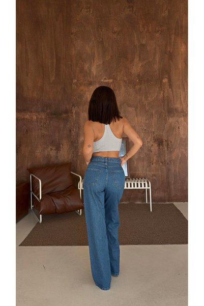 Swet Shop Jeans Women's Blue High Waist Button Detailed Special Design Napoleon Denim Jean