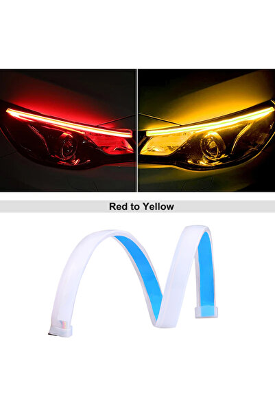 Choice 45cm Red To Yellow 1Pc LED DRL Car Running Light Flexible Waterproof S...