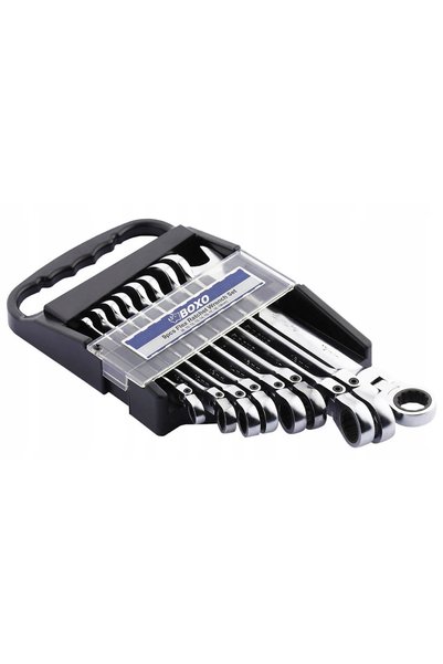 BOXO Set de 9 chei cu clichet cu cap plat, 8-19mm