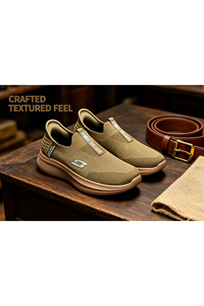 hanyue Slip-on men's shoes without laces, breathable knitted lightweight casu...