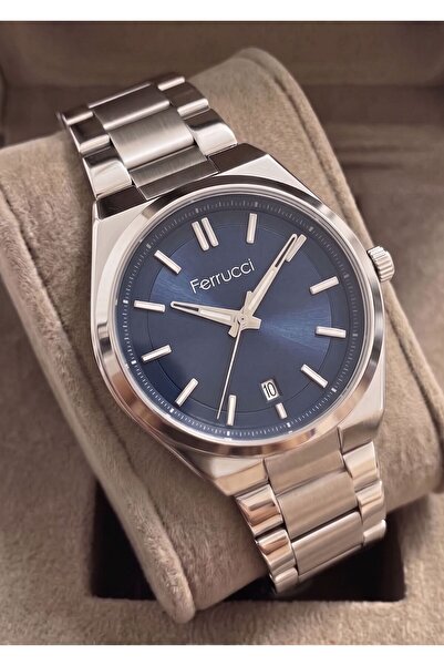 Ferrucci Men's Functional Calendar Metal Strap Wristwatch with 2 Years Warranty