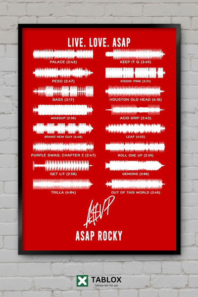 tablomaxtbx Asap Rocky Ράπερ Ράπερ Χιπ Χοπ Τραγουδιστής Μουσική Αφίσα με κορν...