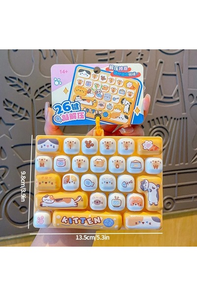 Choice سلسلة مفاتيح بتصميم غطاء مفتاح B، مزودة بآلية نقر (Keycap Clicker)، لت...
