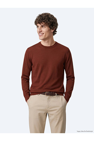 Kip Tile Plain Knit Wool Blend Sweater