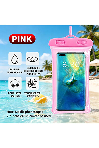 Choice PINK 1PC Water Resistant Floating Airbag Phone Pouch, Full Clear Touch...