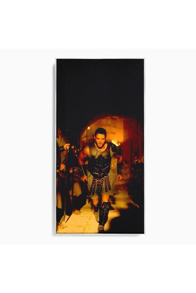 Luxcanva Tablou Canvas Gladiatorul Curajos 60x120 cm cu Rama Argintiu Arena I...