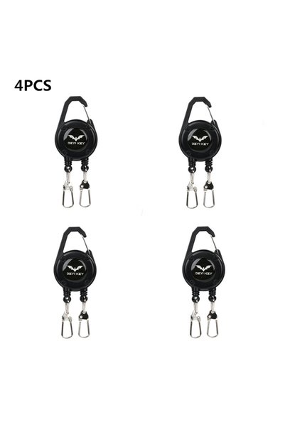 Choice 4pcs in black Outdoor Double Headed Clip Buckle, Work Permit Hanging B...