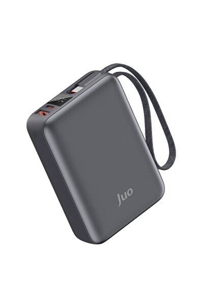 Juo 20000mAh 45W LED Ekranlı USB-A + Type-C Dahili Kablolu Powerbank Taşınabi...