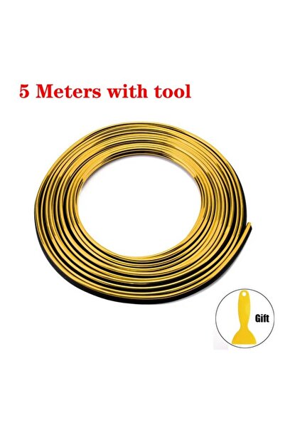 Choice 5M Gold Universal Car Moulding Decoration Flexible Strips 5M/3M/1M Int...