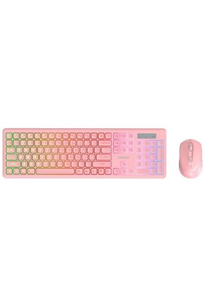 Everest KM-319BT Pembe 2.4G+BT1+BT2 Çoklu Cihaz Bağlantılı Q Set Kablosuz Kla...