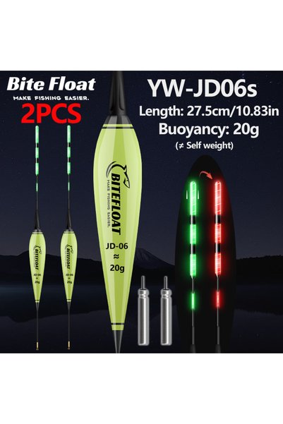 Choice YW-JD06Sx2 1/2PCS Night Smart Fishing Electronic Float with LED Light,...