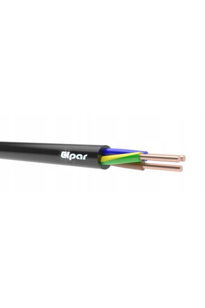 ELPAR Cablu de împământare negru YKY 3x2,5 - 25m