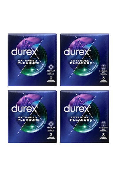 Durex Set de 12 prezervative Extended Pleasure, mărime normală