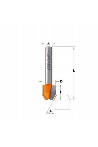CMT 721.022.11 freză de tăiere 0-22 °   D12x12,7 S6 Z2 placă MDF laminată