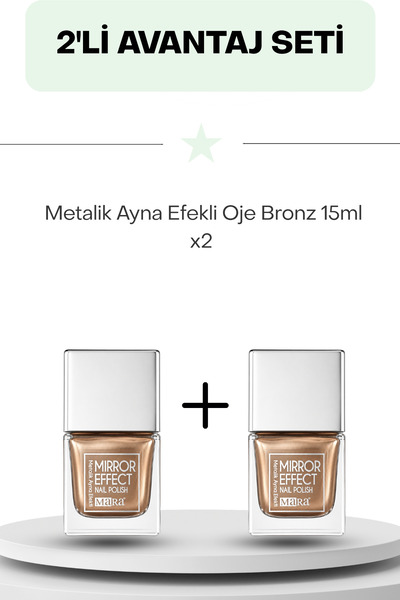 Mara İkili Fırsat Set- Metalik Ayna Efekli Oje Bronz 15ml