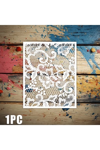 Choice 1pc Lace Texture Painting Stencil, 10x8 Inches, Suitable for DIY Art P...
