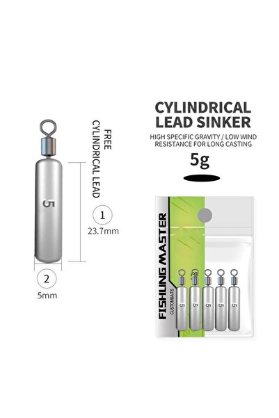 Choice 5g YZ 5pcs Alloy Lead Fishing Weights for Texas & Drop Shot Rigs, High...