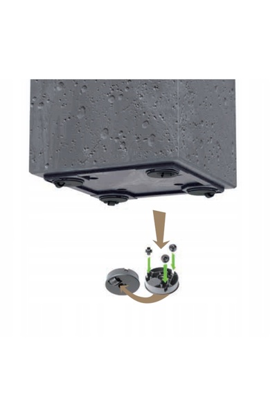 Prosperplast Jardinieră Sierra Case Efect Beton DSI600E-negru bet.