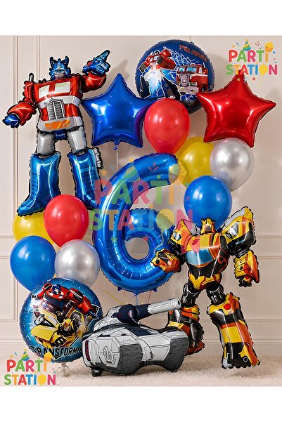 Parti Station Transformers Bumblebee & Optimus Prime Balloon Set for Ages 6 -...