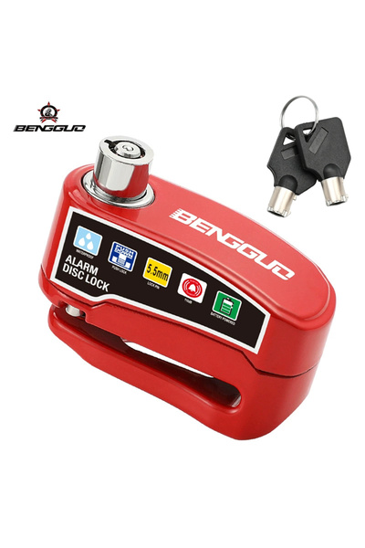 Choice Red Lock Motorcycle Alarm Disc Lock Anti Theft 110dB Waterproof Motorc...