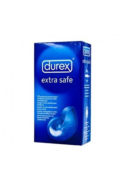 Durex Set de 12 prezervative, extra sigure, din latex, albastre
