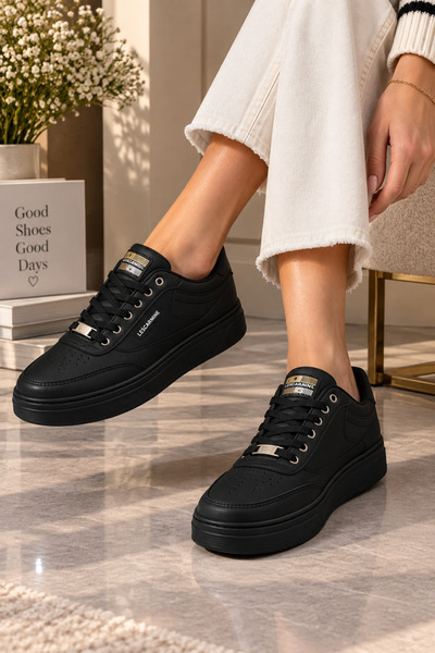 LesCarmine Casual Sneaker Lace-Up Thick Sole Comfortable Sports Shoes