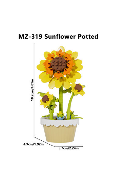 Choice MZ-319 No Box 12Pcs Building Block Mini Flower Toy DIY Botanicals Coll...