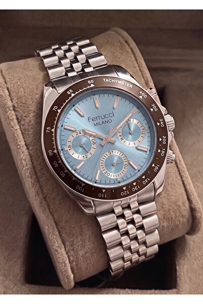 Ferrucci Men's Functional Metal Steel Cord Wristwatch with 2 Year Warranty