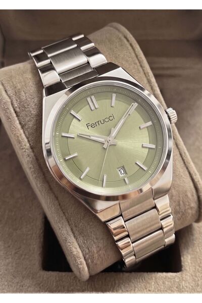 Ferrucci Men's Functional Calendar Metal Strap Wristwatch with 2 Years Warranty