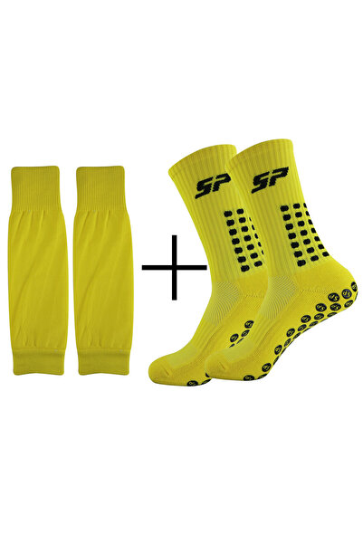 Choice one-size YELLOW 2-Piece Set: Non-Slip Grip Soccer & Basketball Socks w...