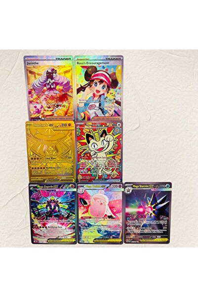 Choice مجموعة D-7PCS DIY Meowth EX 121/088 من البطاقات ذات الملمس الفويلي، ال...