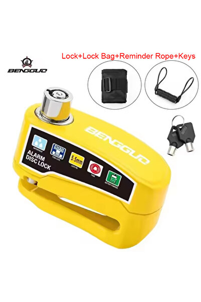 Choice 4pcs set Yellow Motorcycle Alarm Disc Lock Anti Theft 110dB Waterproof...