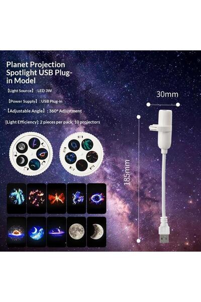 Choice جهاز عرض جالاكسي يعمل بالطاقة عبر USB، بأنماط كواكب متعددة، ذو عنق مرن...