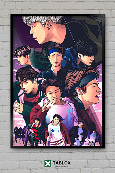 tablomaxtbx Bts Kpop korejska muzička grupa, boj bend, poster, portret, okvir...