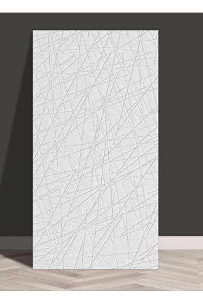 Bien Home 10 Adet, Yüksek Kalite Kabartmalı Dokulu Beyaz Tonlarında Gerçek Duvar Hissi Modern Çizgili Görünüm Desenli Pvc Mat Panel Kendinden Yapışkanlı Duvar Kaplaması Mat-8001, 30x60 CM