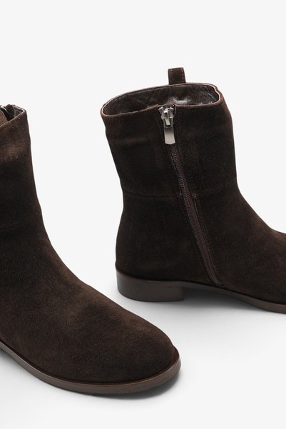 İNNABUTİKK Lerita Women's Genuine Leather Boots - Brown Suede