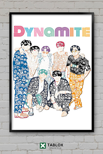 tablomaxtbx BTS Dynamite Doodle Kpop muzički poster u okviru, dekorativna MDF...