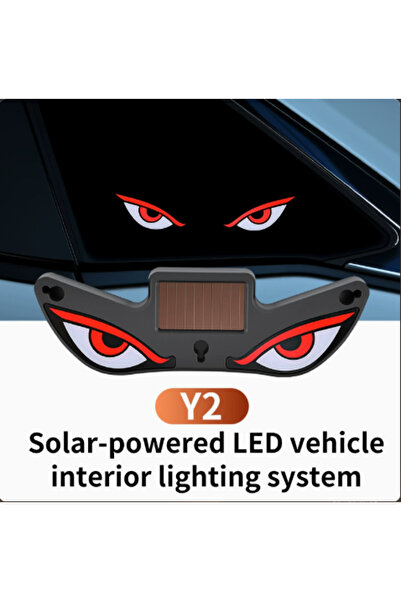 Choice Y2-1pc 2026Solar LED Devil Eyes Windshield Warning Flashing Signal Ind...