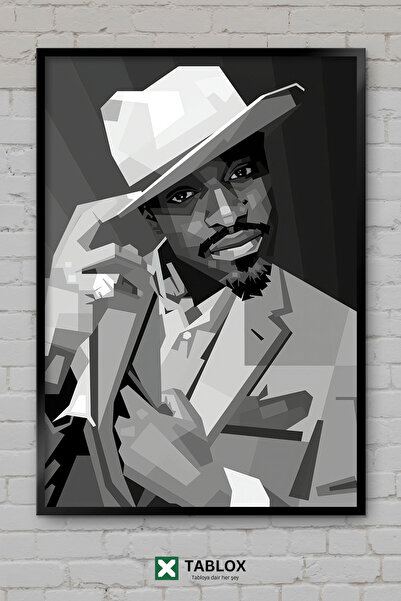 tablomaxtbx Andre 3000 Rapper Μαύρο και άσπρο διακοσμητικό τραπέζι MDF με εμφ...
