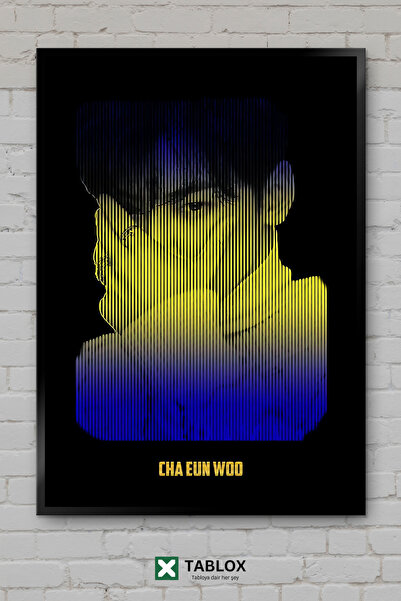 tablomaxtbx Cha Eun Woo Astro Kpop Idol Pevač Okvir Izgled Dekorativna MDF Slika