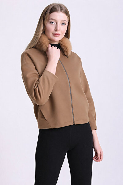 Leather Club Cashmere Jacket with Camel Fox Accessories