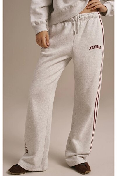 Adanola Loose Fit Straight Leg Sweatpants - Light Grey Melange