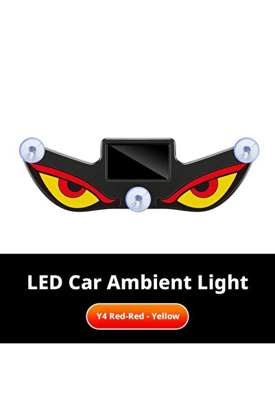 Choice Y4-1pc 2026Solar LED Devil Eyes Windshield Warning Flashing Signal Ind...