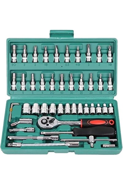 Yelajoy 46 PCS Socket Wrench Set, Metric Ratchet Sockets Set, 1/4 Inch Drive ...
