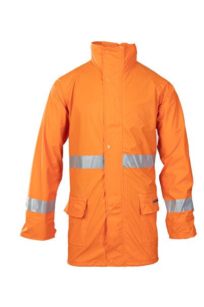 Brixton Pelerină de ploaie PU portocalie GROSVENOR XL